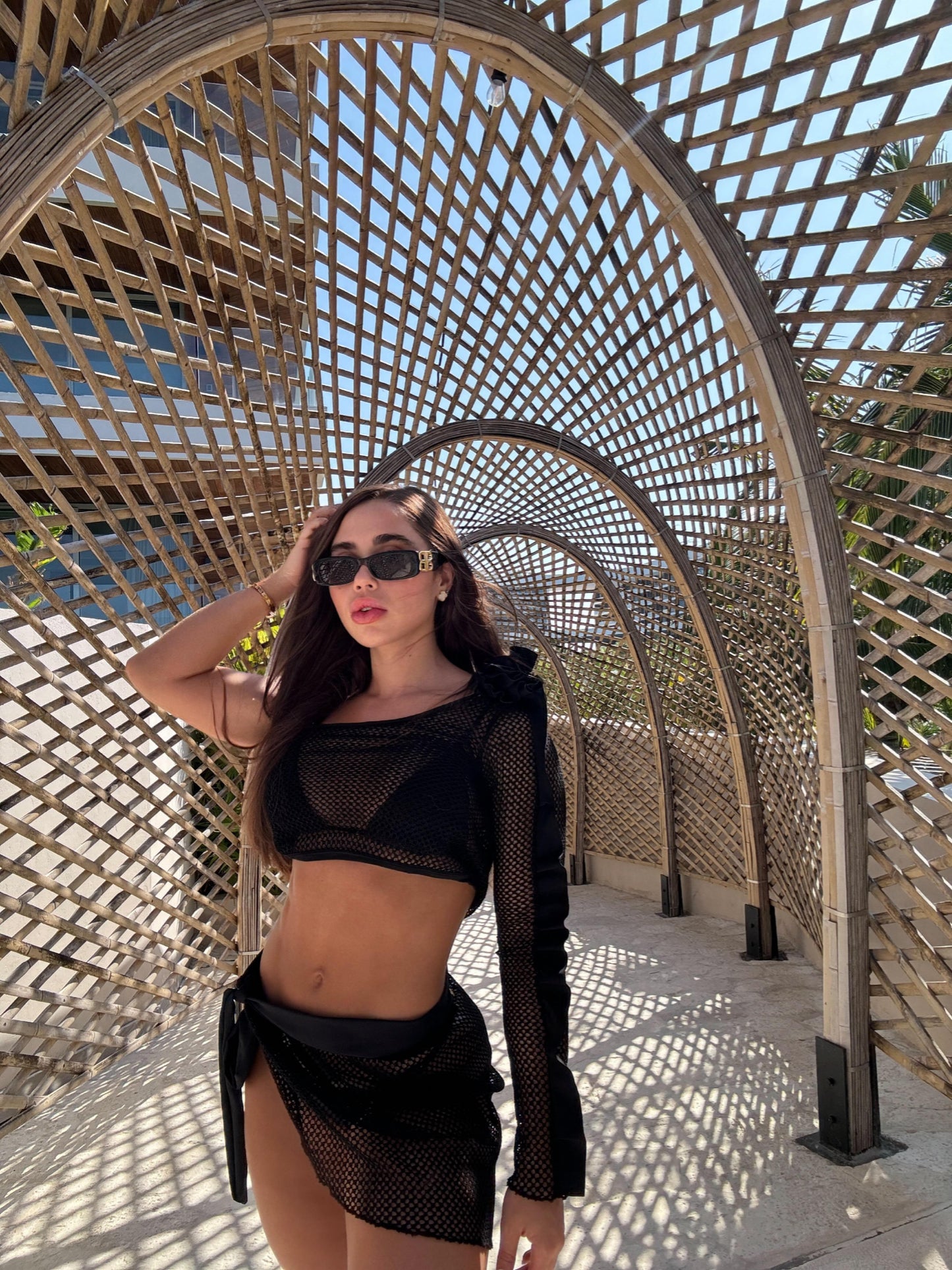 SALIDA BLOSSOM MESH NEGRO
