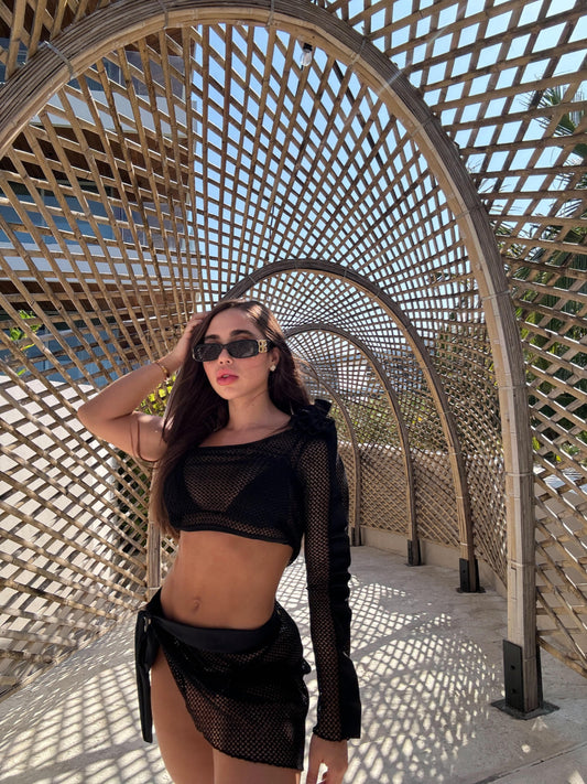 SALIDA BLOSSOM MESH NEGRO