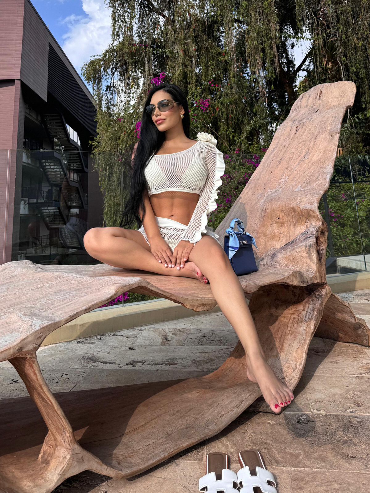SALIDA BLOSSOM MESH BLANCO